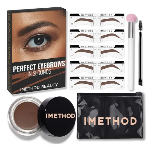Kit De Cejas Imethod: Tampón, Plantillas Y Pomada (light