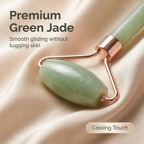 Rodillo De Jade Verde Facial Para Masajes Y Antiedad