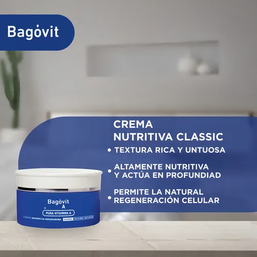 Crema Bagóvit Nutritiva con Vitamina A Hipoalergénica para Todo Tipo de Piel 50g