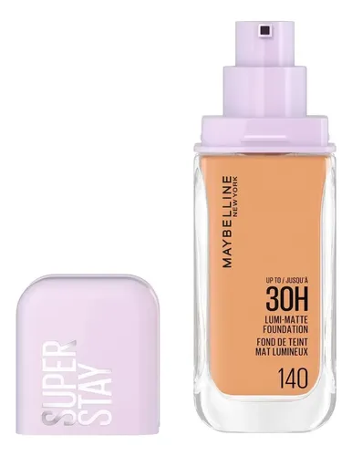 Maybelline Super Stay Lumi Matte Base de Maquillaje Líquida, Alta Cobertura con Acabado Mate Luminoso, Tecnología Lightwear 30H de Duración, Tono 140, 30 ml