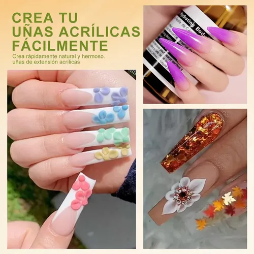 Kit De 3 Pinceles Acrílicos Para Uñas Profesionales Mj303