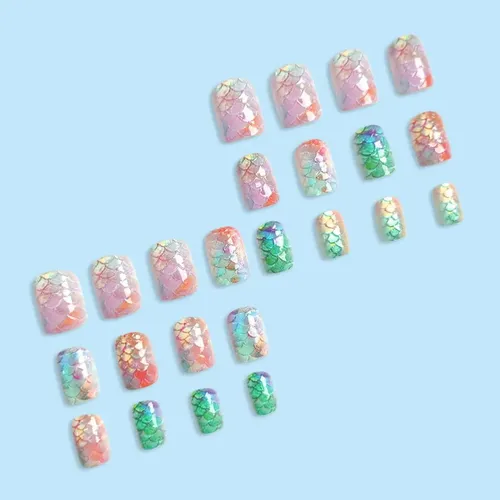 Uñas Press-on Cuadradas 24pcs Linmeizai Design S-26