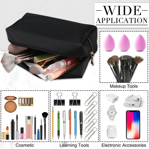 Bolsa De Maquillaje Sanwuta Preppy De Piel Sintética, Cosmét