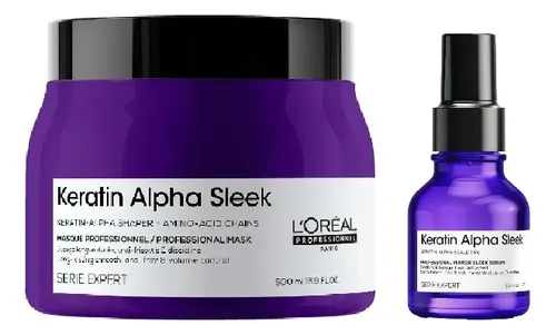 Kit Loreal Keratin Alpha Sleek Mascara 500ml + Serum