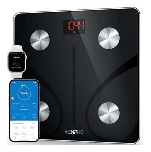 Báscula Renpho Digital Bluetooth 180kg Composición Corporal IMC Vidrio App iOS Android