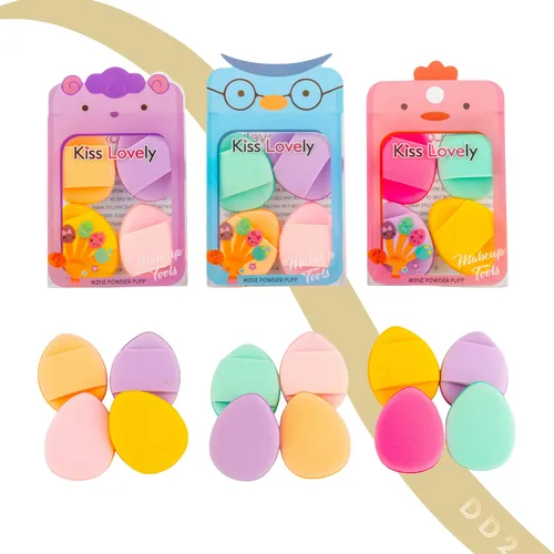 4 Mini Esponjas Puff Para Dedos Corrector Base Maquillaje N2