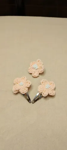 Hebillas Con Flores Tejidas Para Nena Moda Fiesta Escolar