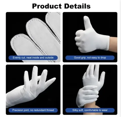 Guantes De Algodón Blancos Para Manos Secas Y Eczema