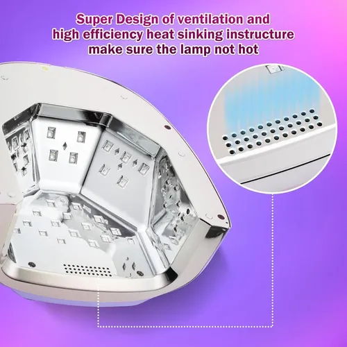 Lámpara Uv Led Purtato 96w Inalámbrica Gradiente Púrpura