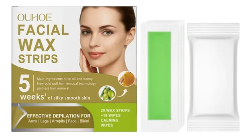 Cera En Papel Para Depilación Facial, Limpia La Piel