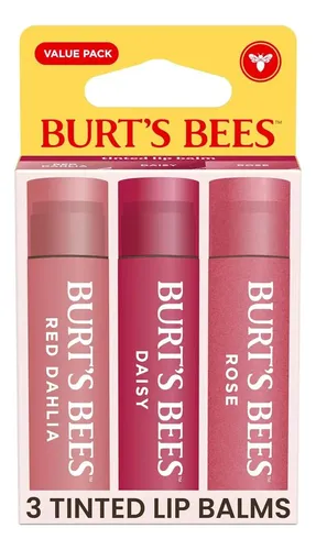 Bálsamo Labial Teñido Burt’s Bees 3 Tubos – Pack 3 Tonos