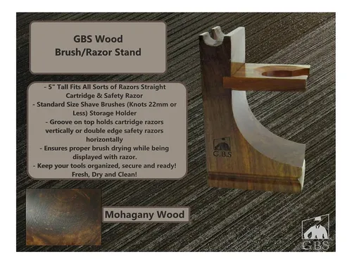 Gbs Deluxe Soporte Para Navaja Y Brocha En Madera Duradera