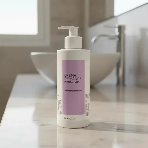 Crema De Manos Biobellus 400ml Sin Fragancia Con Silicona Y Aceite De Jojoba Hidratante Protectora Humectante Piel Seca Rápida Absorción Todo Tipo De Piel Uso Profesional Y Hidratación Diaria