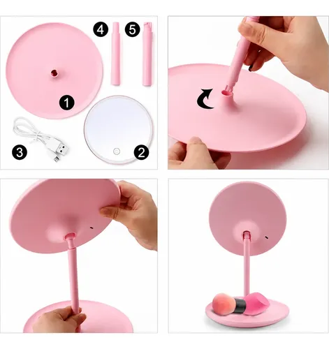 Espejo De Maquillaje Led Pantalla Tactil/usb- (x1)