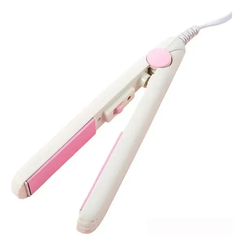 Planchita de Pelo Mini para Flequillo, Apta para Cabello Seco y Húmedo, Color Blanco