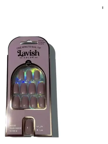Uñas Postizas Lavish Cuadrangular Corta X24 Unid