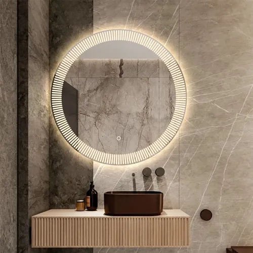 Espejo Luz Led Táctil Touch Baño Redondo 60cm Decor Premium!
