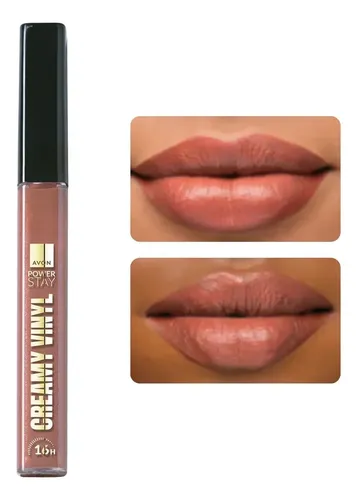 Lápiz labial líquido Avon Power Stay Creamy Vynil Nude Musa