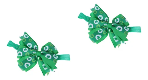 2 Uds. Cintas Para El Pelo Niñas Trébol Día De San Patricio