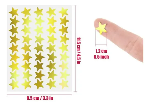 Stickers Metálicos Holográficos Coloridos De Estrellas 4500