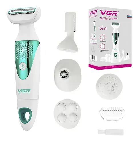 Afeitadora Mujer Vgr V-720 Portatil Cuerpo Cejas Nariz Blanco Y Verde