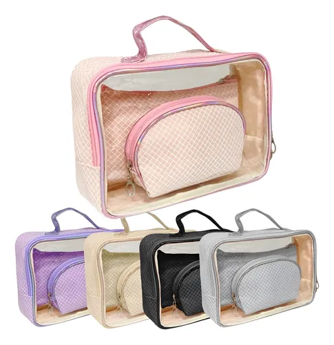Porta Cosméticos Organizador Pack X3 Estuche Multiuso Mujer
