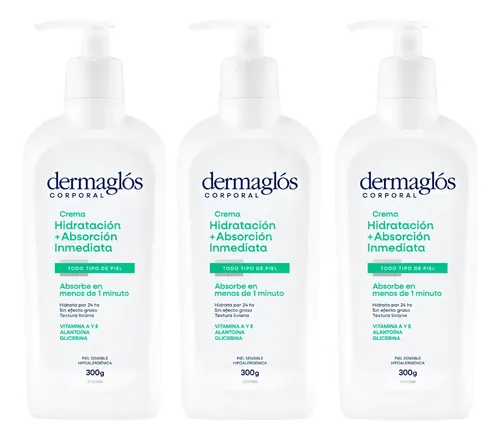 Combo X3 Dermaglos Crema Corporal Absorción Inmediata 300gr