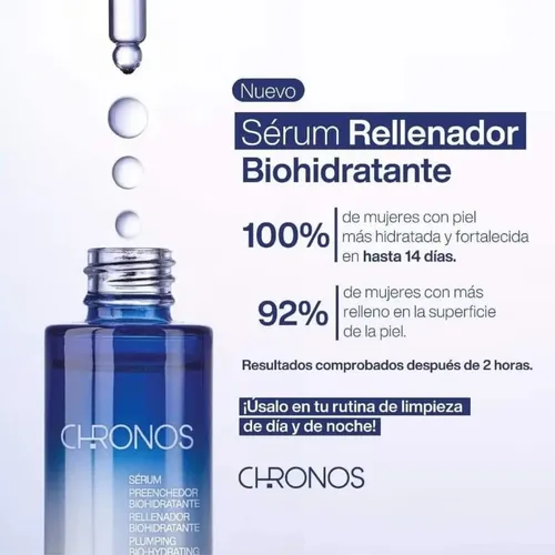 Serum Rellenador Biohidratante Chronos Natura Momento de aplicación Día/Noche Tipo de piel Todo tipo de piel
