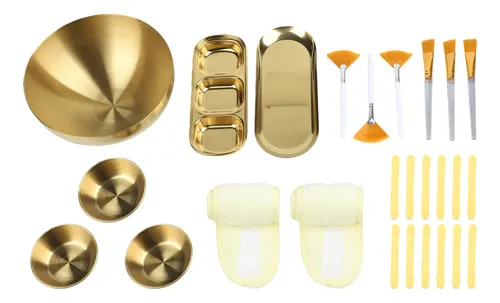 Conjunto De Pinceles Faciales Con Tazón Para Aplicar