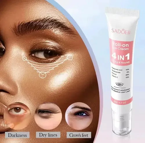 Crema Contorno de Ojos Rollerball Sadoer Antiojeras Bolsas Ácido Hialurónico 20 mL