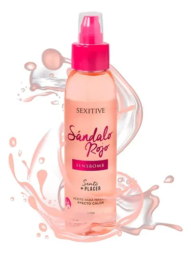 Aceite Corporal Masajes Efecto Calor Sandalo Rojo Placer