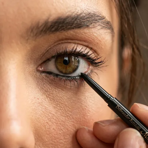 Maquillaje Kit Retráctil Labios Bordó Y Ojos Negro Maillet