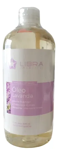 2 Oleo Masajes Aceite Esencial Lavanda 500g Libra Cosmetica