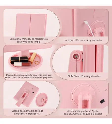 Un Espejo De Maquillaje Con Luz Triple Con Aumentos De 10x/3