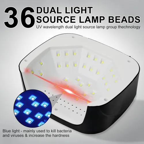 Lámpara Uv Led Negra Profesional Para Secado De Uñas