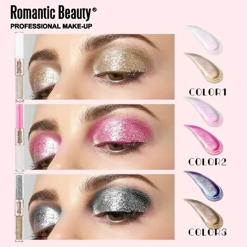Sombra De Ojos Líquida Bicolor Sombras Glitter