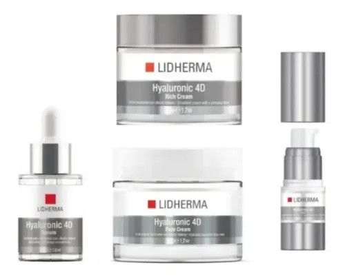 Kit Lidherma Hyaluronic 4D con Serum, Cremas Día y Noche para Ojos