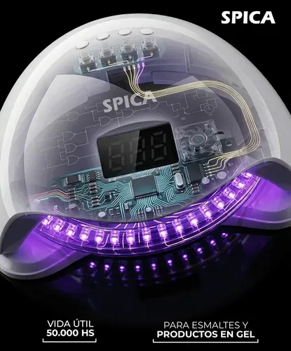 Cabina Led De Uñas 48w Spica Luz Uv Secador Manos Pies Color Blanco