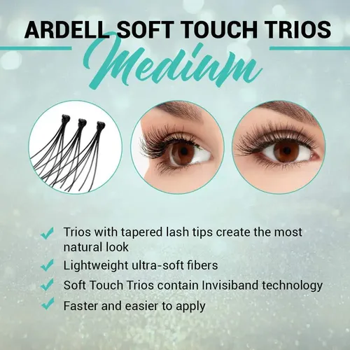 Pestañas Postizas Ardell Soft Touch Trios Negras Medianas
