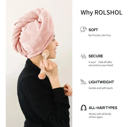 Paquete De 4 Gorros Microsecos Grandes Para Cabello: Superab