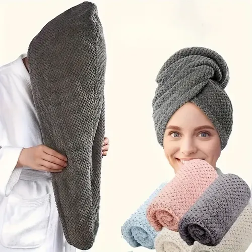 1 Gorro Para Cabello Seco, Suave Y Absorbente, De Color Alea