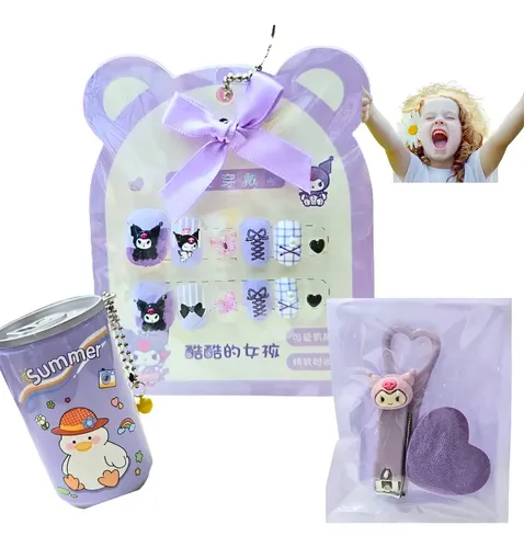 Pack de Uñas Postizas Press On Melody para Manos con Cortauñas y Toallitas