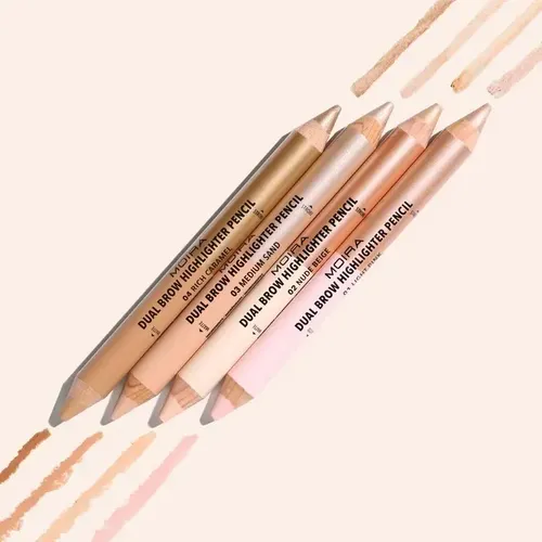 Lápiz Delineador Moira Cosmetics Dual Highlighter Para Cejas Color Rich Caramel