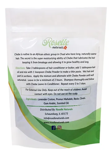 Mascarilla Capilar Roselle Naturals Chebe Powder 60 G De Cha