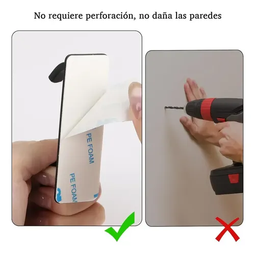 Set de 4 Ganchos de Pared Dobles Adhesivos Jazak para Baño y Cocina
