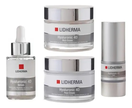 Kit Lidherma Hyaluronic 4D con Serum, Cremas Día y Noche para Ojos