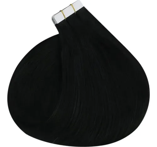 Extensiones Con Cinta De Cabello Humano 18in Jet Black Jet Black (a#1)