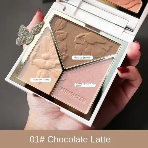 Paleta Iluminadora De Rubor Contorno 3 En 1 3 Tonos
