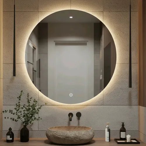 Espejo Luz Led 80cm Circular Sensor Touch Retroiluminado