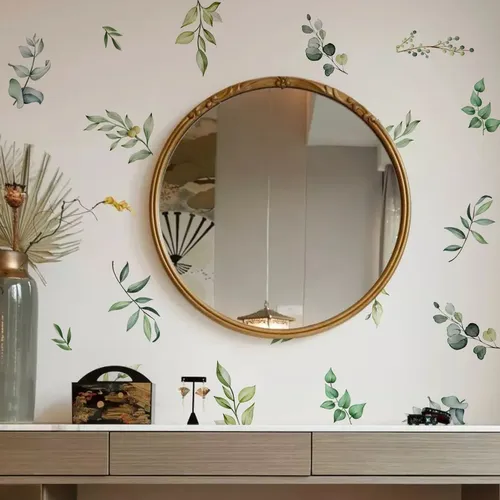 Set De 6 Pegatinas En Forma De F Con Hojas Verdes A